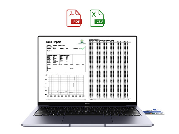Thermis Log 10T PDF and CSV report example